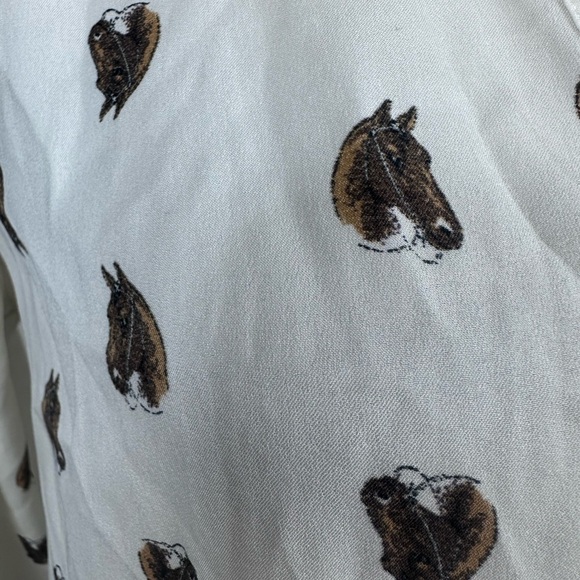 Zara Basic long sleeve top with horse print size large - Picture 10 of 14